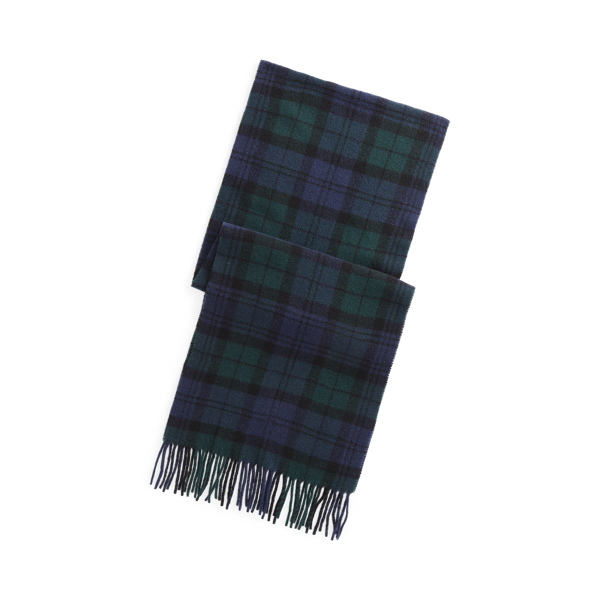 Fringe Tartan Wool Scarf Polo Ralph Lauren 1