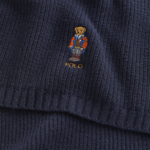 Polo Bear Merino-Wool-Blend Scarf Polo Ralph Lauren in Newport Navy 2