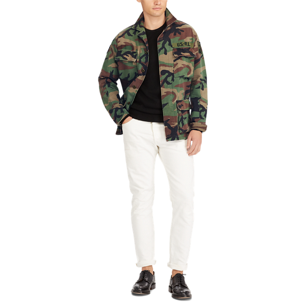 RL Camo Print Classic Fit Camo Twill Shirt Polo Ralph Lauren 2