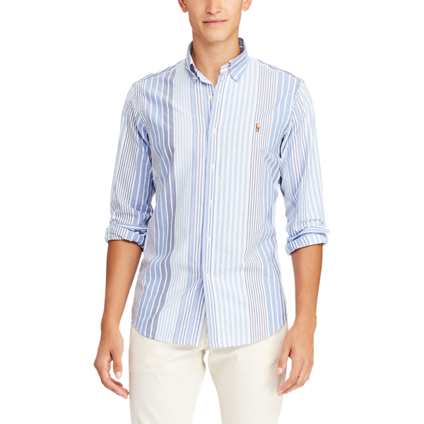 3037 Woodbridge Stripe Slim Fit Striped Oxford Shirt Polo Ralph Lauren 5