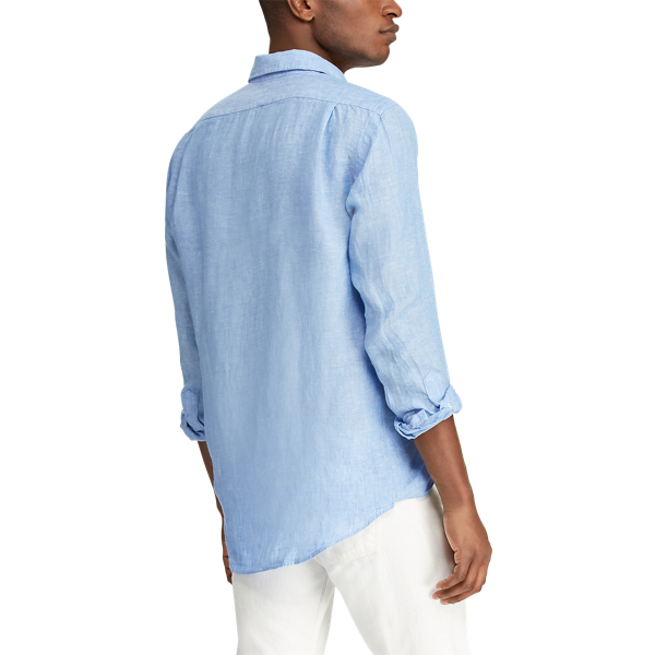 Blue/White Classic Fit Linen Shirt Polo Ralph Lauren 6