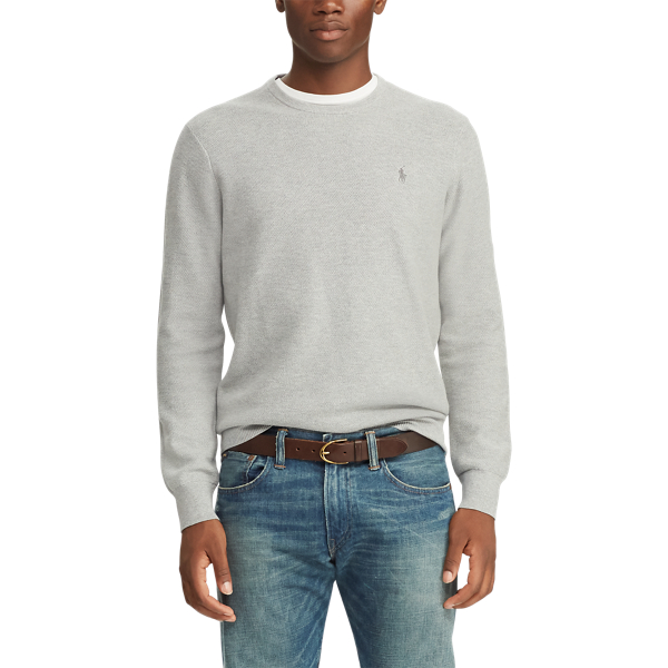 Lawrence Grey Heather Cotton Crewneck Jumper Polo Ralph Lauren 5