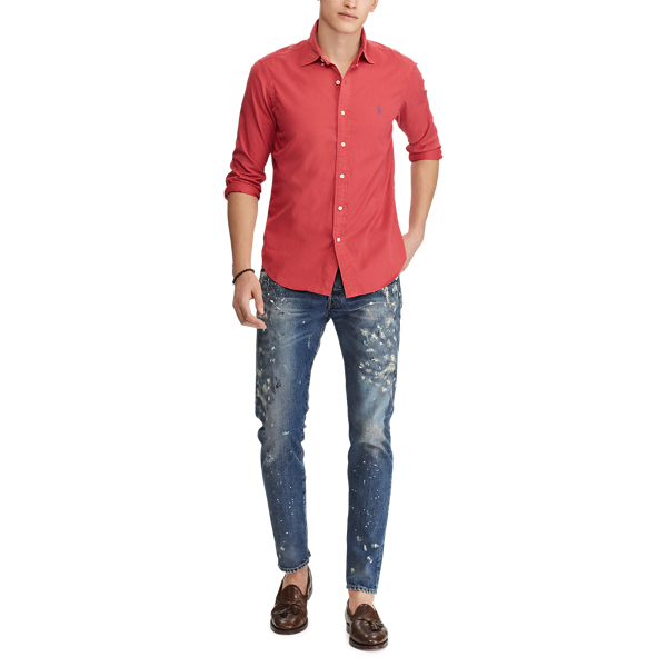 Nantucket Red Classic Fit Garment-Dyed Oxford Shirt Polo Ralph Lauren 3