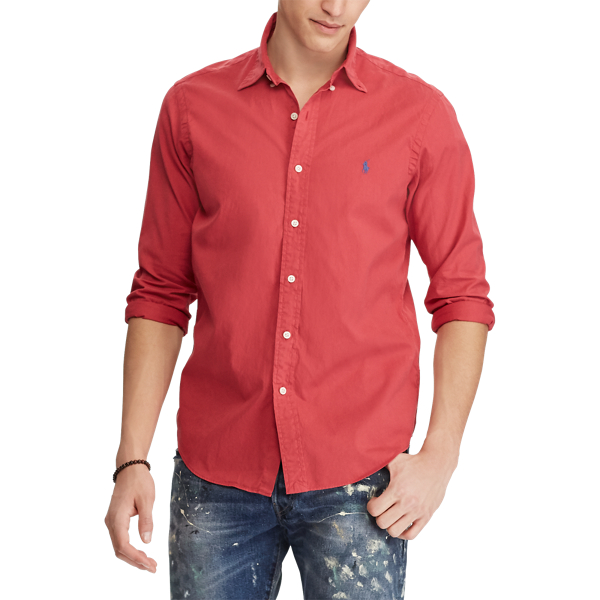 Nantucket Red Classic Fit Garment-Dyed Oxford Shirt Polo Ralph Lauren 4