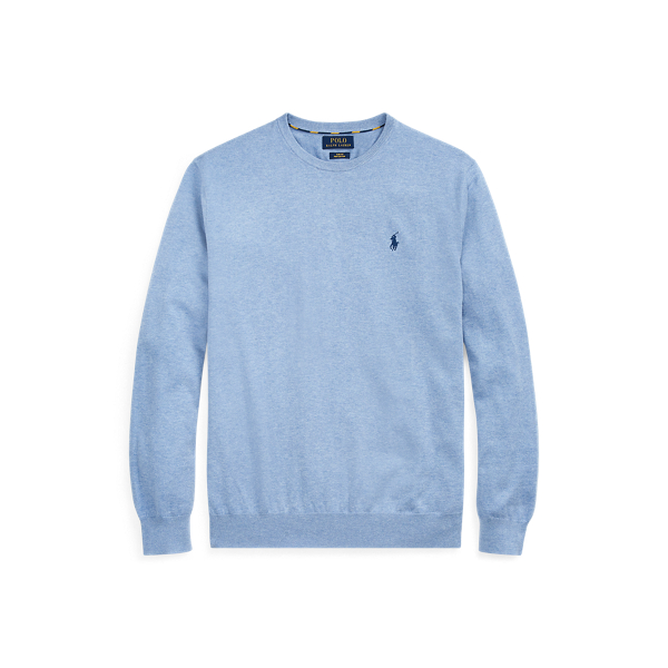 Campus Blue Heather Cotton Crewneck Jumper Polo Ralph Lauren 2