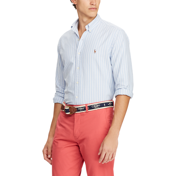 Slim-Fit Oxfordhemd mit Streifen Polo Ralph Lauren in Blau/Wei&szlig; gestreift 3