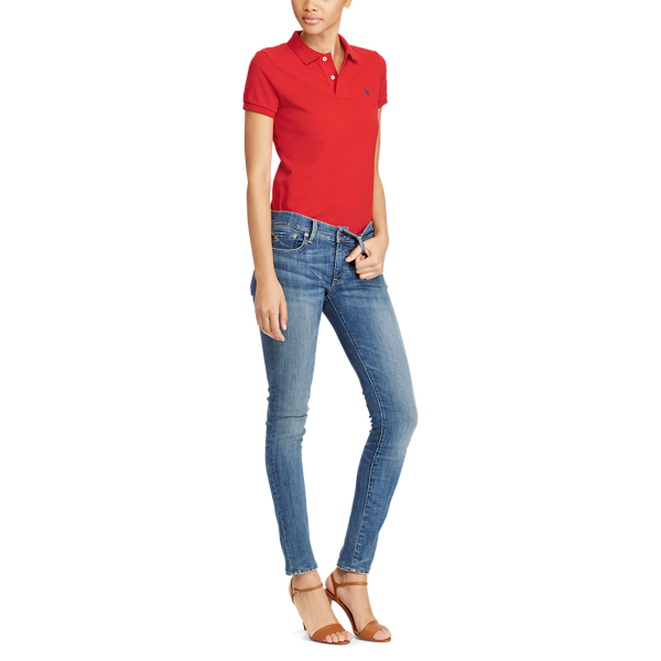 Ralph Red Skinny Fit Mesh Polo Shirt Polo Ralph Lauren 2