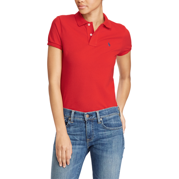 Ralph Red Skinny Fit Mesh Polo Shirt Polo Ralph Lauren 3