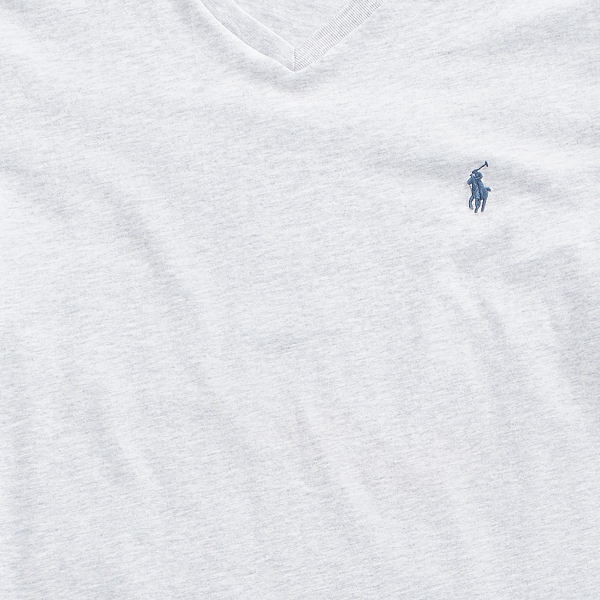 Light Smoke Heather Classic Fit Jersey V-Neck T-Shirt Polo Ralph Lauren 3
