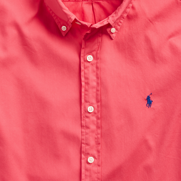 Sunset Red Slim Fit Twill Shirt Polo Ralph Lauren 5