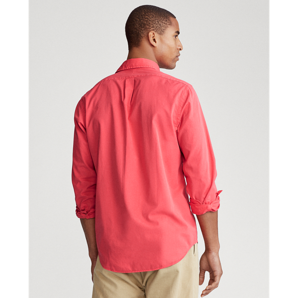 Sunset Red Slim Fit Twill Shirt Polo Ralph Lauren 4