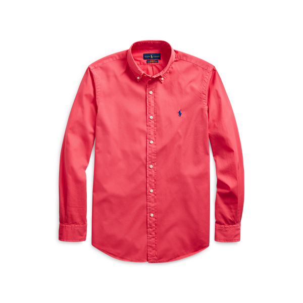 Sunset Red Slim Fit Twill Shirt Polo Ralph Lauren 2