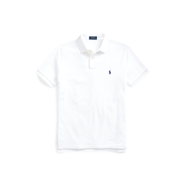 Custom-Slim-Fit Piqu&eacute;-Polo Polo Ralph Lauren in Wei&szlig; 2