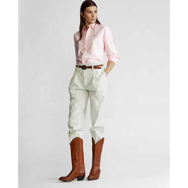 Camicia Oxford in cotone Slim-Fit Polo Ralph Lauren in Nuovo rosa/Bianco 3