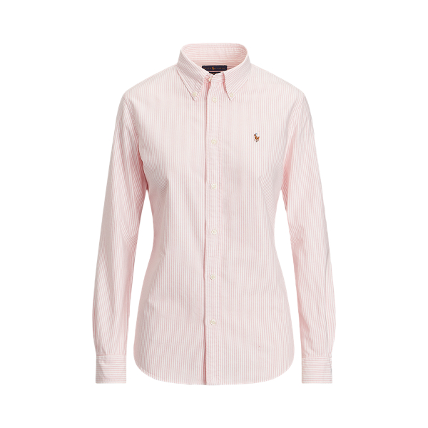 Camicia Oxford in cotone Slim-Fit Polo Ralph Lauren in Nuovo rosa/Bianco 2