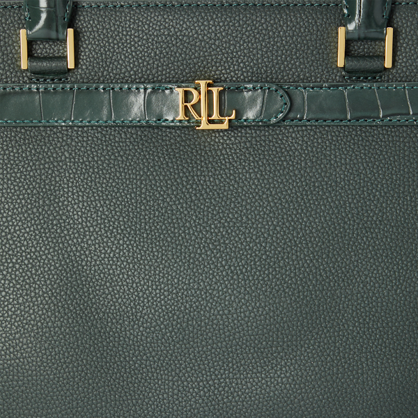 Racing Green Pebbled Leather Medium Fenwick Satchel Lauren 6