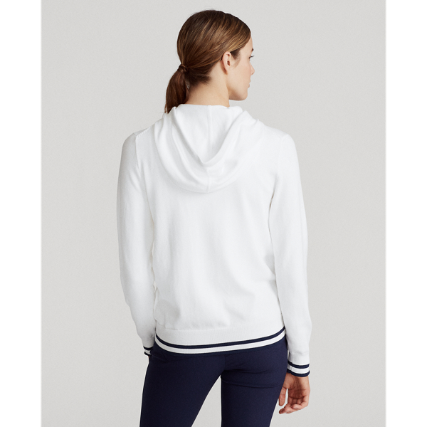 Ceramic White/Navy Cotton Full-Zip Golf Hoodie Ralph Lauren Golf 5