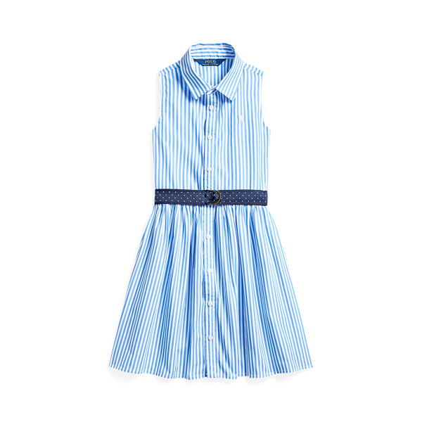 Belted Bengal Striped Cotton Shirtdress