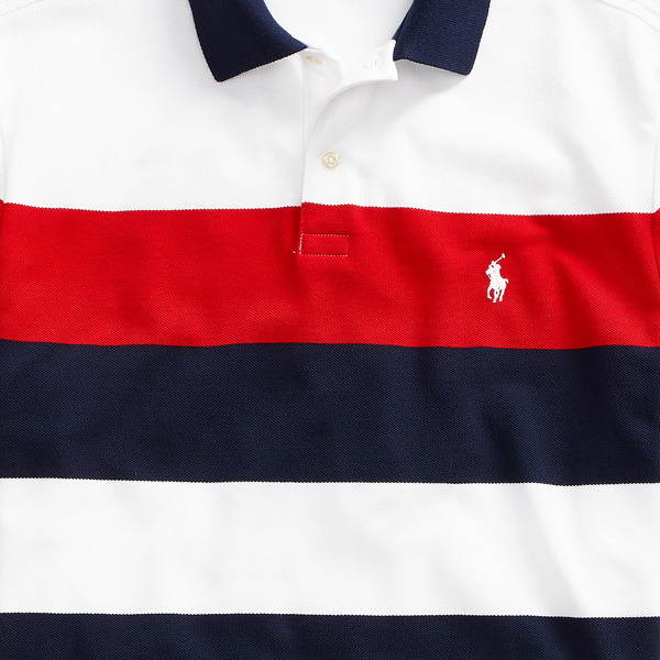 Refined Navy/Red Multi Custom Slim Fit Mesh Polo Polo Ralph Lauren 3