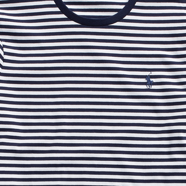 Cruise Navy/White Custom Slim Striped T-Shirt Polo Ralph Lauren 3