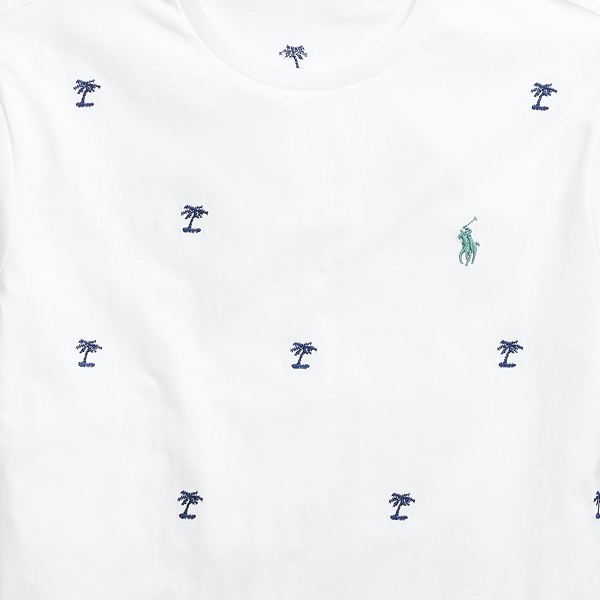 White Custom Slim Palm Tree T-Shirt Polo Ralph Lauren 3