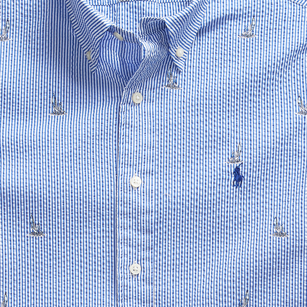 Sailboat Classic Fit Seersucker Shirt Polo Ralph Lauren 3
