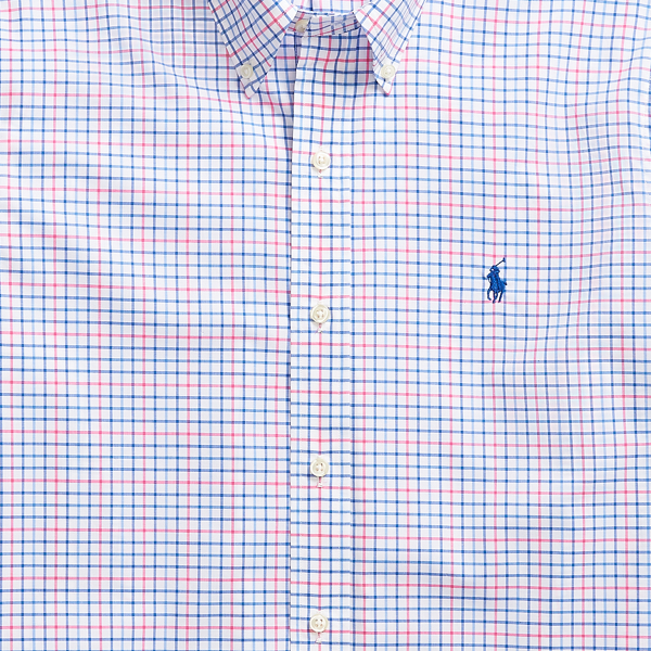 Blush/Navy Classic Fit Checked Shirt Polo Ralph Lauren 3