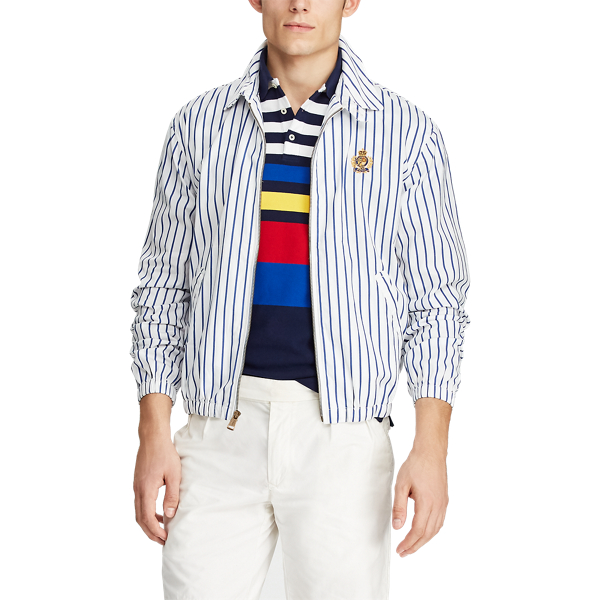 Navy Oxford Stripe The Bayport Striped Poplin Jacket Polo Ralph Lauren 3