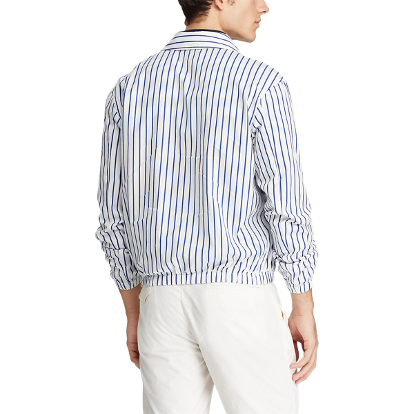 Navy Oxford Stripe The Bayport Striped Poplin Jacket Polo Ralph Lauren 4