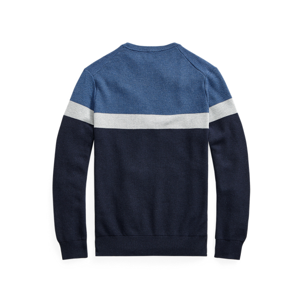 Indigo Heather Multi Colour-Blocked Cotton Jumper Polo Ralph Lauren 2