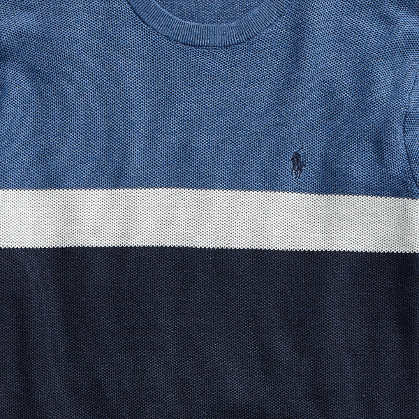 Indigo Heather Multi Colour-Blocked Cotton Jumper Polo Ralph Lauren 3
