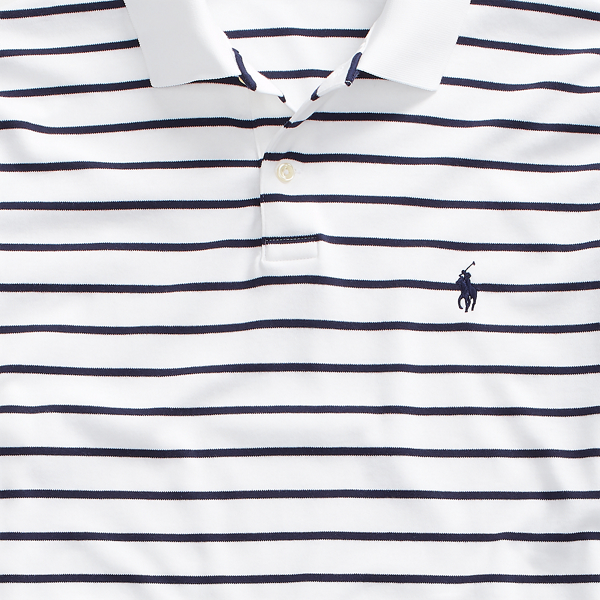 White/Refined Navy Custom Slim Soft Cotton Polo Polo Ralph Lauren 3