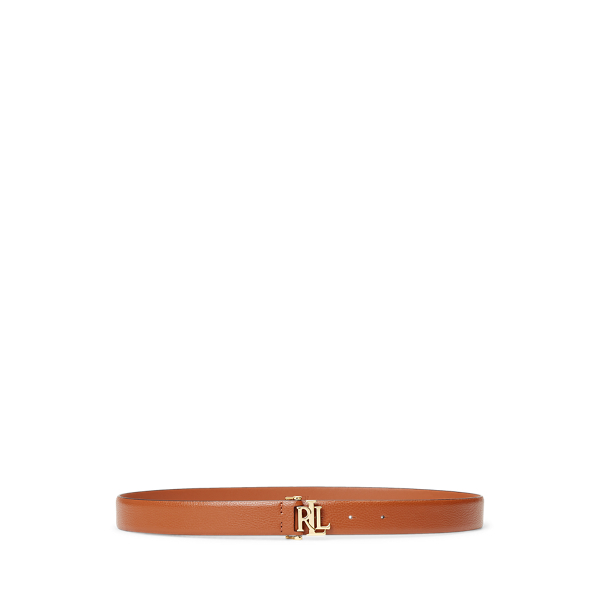 Riem van gegranuleerd leer met logo