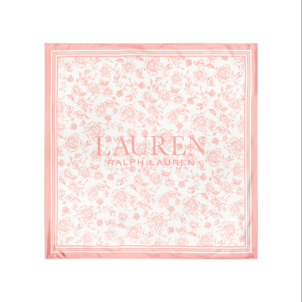 Cream/Pink Alexa Floral Silk Scarf Lauren 2