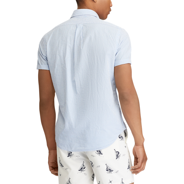 Blue/White Classic Fit Seersucker Shirt Polo Ralph Lauren 4
