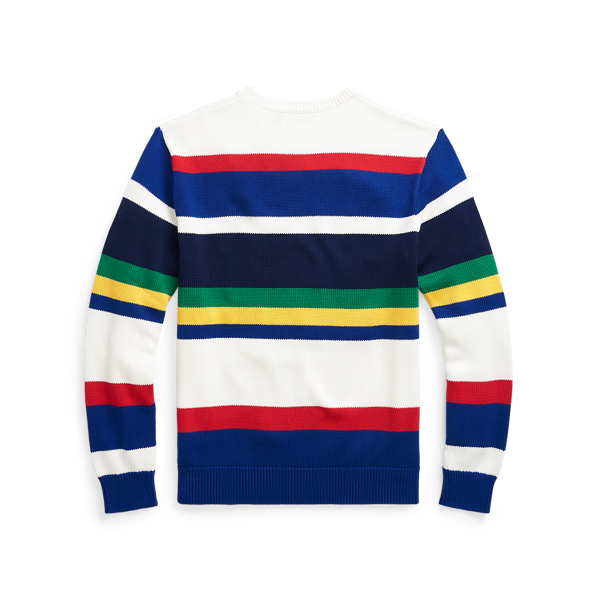 White Multi Stripe Yacht-Crest Cotton Jumper Polo Ralph Lauren 2