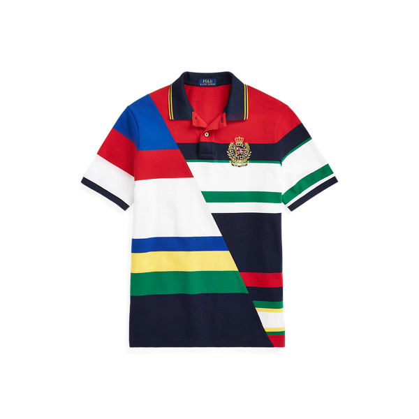 Cruise Navy Multi Custom Slim Striped Mesh Polo Polo Ralph Lauren 2
