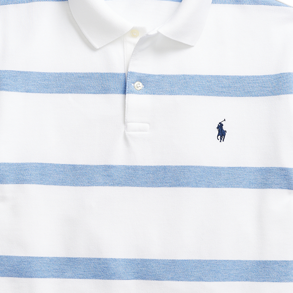 Isle Heather/White Custom Slim Fit Mesh Polo Polo Ralph Lauren 3