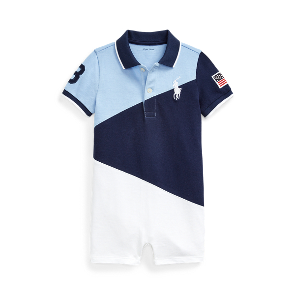 Tutina polo in piqu&eacute; di cotone Baby Boy in 1
