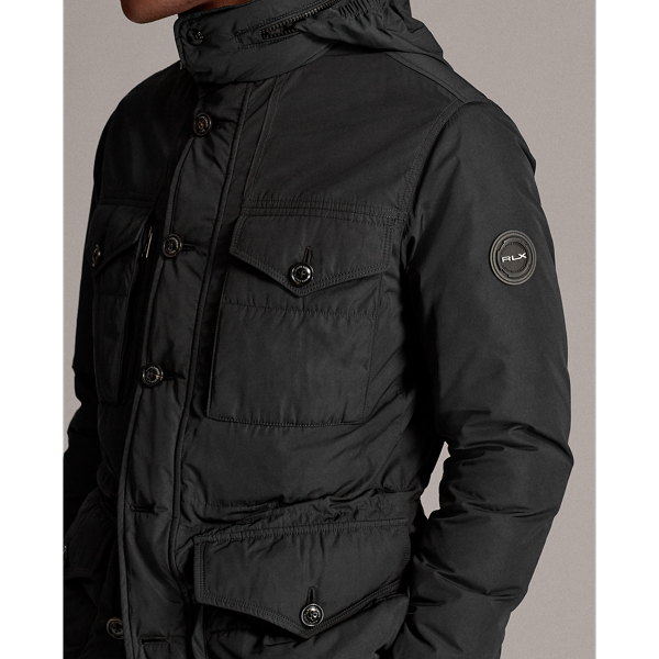 Black Water-Repellent Down Field Jacket RLX 6