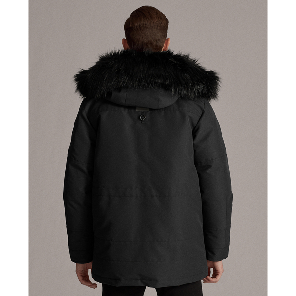 Black Faux-Fur Water-Repellent Down Parka RLX 5