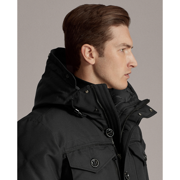 Black Faux-Fur Water-Repellent Down Parka RLX 7