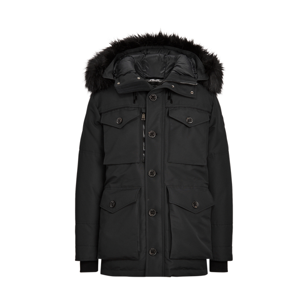 Black Faux-Fur Water-Repellent Down Parka RLX 2