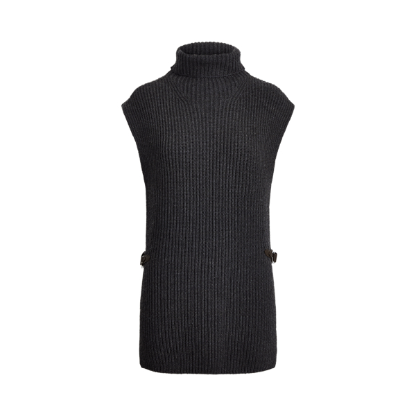 Pull col roul&eacute; sans manches Ralph Lauren Collection en 1