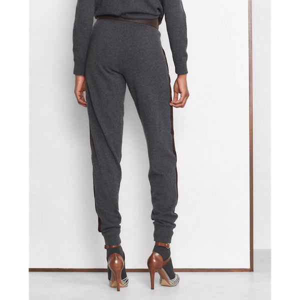 Medium Grey Heather Suede-Stripe Cashmere Trouser Ralph Lauren Collection 6