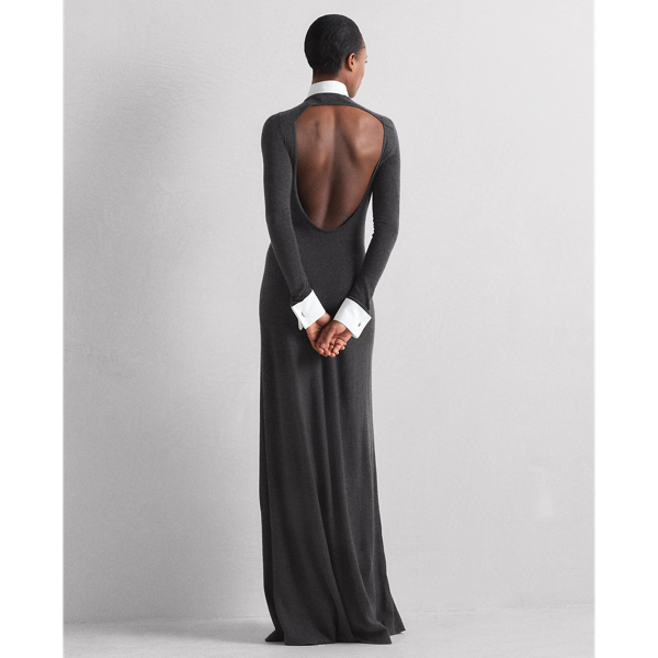 Pullover-Abendkleid aus Wolle Ralph Lauren Collection in Mittelgrau meliert 6