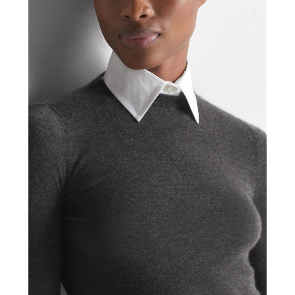 Pullover-Abendkleid aus Wolle Ralph Lauren Collection in Mittelgrau meliert 7