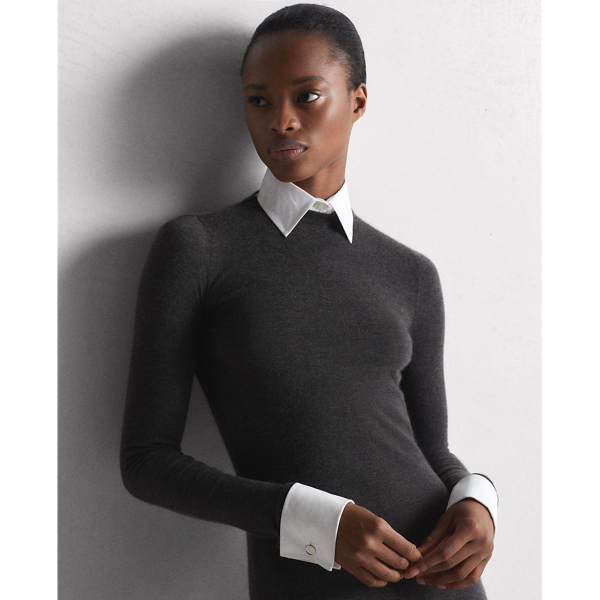 Pullover-Abendkleid aus Wolle Ralph Lauren Collection in Mittelgrau meliert 8