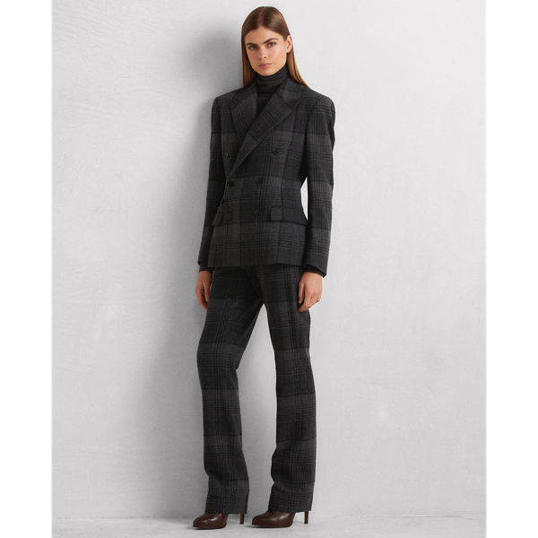 Charcoal Multi Kent Plaid Cashmere-Wool Jacket Ralph Lauren Collection 4