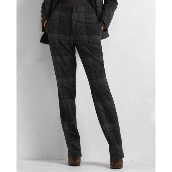 Charcoal Multi Lauray Plaid Cashmere-Wool Trouser Ralph Lauren Collection 4